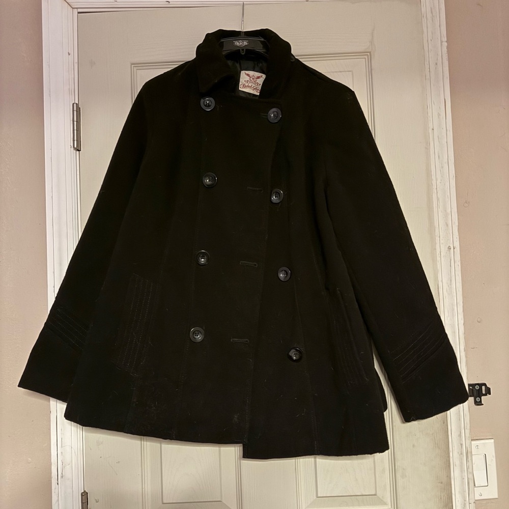 True Religion Women's Black Peacoat